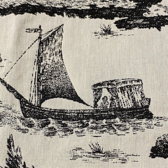 Vintage Fabric Waverly Rustic Life Toile County Scen French 2 Yd x57" Upholstery - Picture 12 of 13